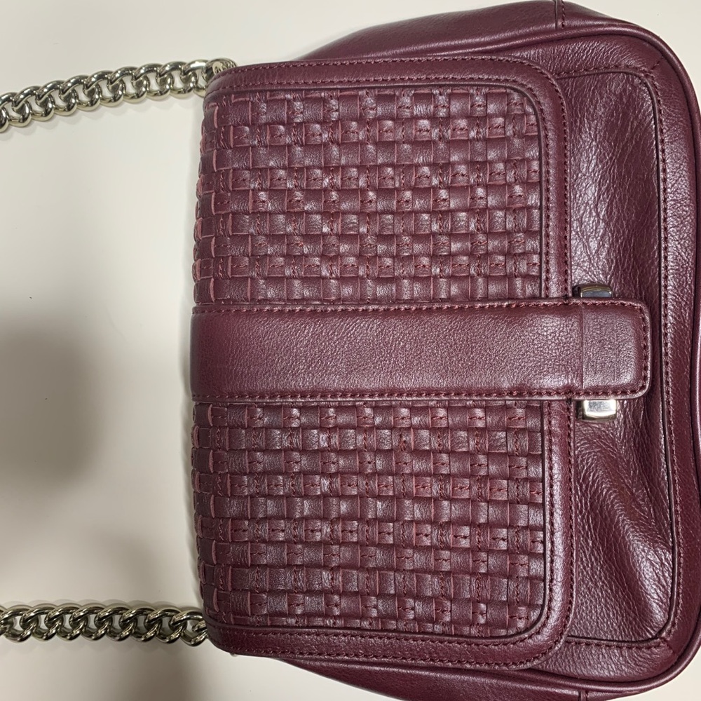 New burgundy banana republic crossbody purse.